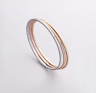 Жесткий браслет "Kylie" в белом золоте б05571 №7