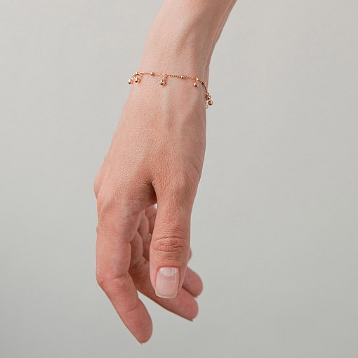 Браслет "Шарики" в красном золоте б05591 7