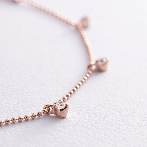 Браслет в красном золоте (фианиты) б04186 3