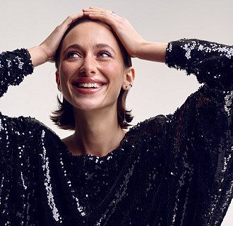 Серьги - пусеты "Margo" с шариками на цепочке (белое золото) с08242 №10