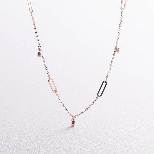 Кольє з кульками в червоному золоті кол02377