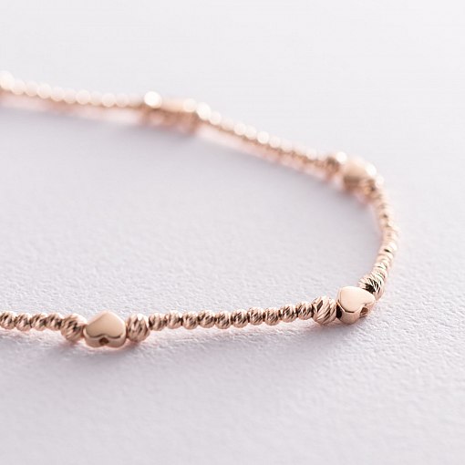 Золотое колье "Сердечки" кол01373 3