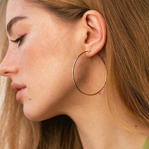 Серьги - кольца в желтом золоте (5.3 см) с08770