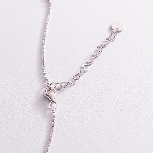 Колье "Монетка" в белом золоте (возможна гравировка) кол02042 5