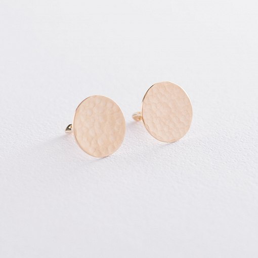 Золотые серьги-пусеты "Солнечные зайчики" с06737