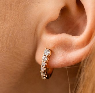 Серьги "Erika" с фианитами (красное золото) с09063 №4