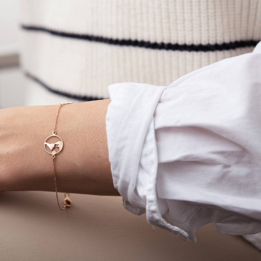 Браслет в красном золоте "Кругосветное путешествие" б04574 2