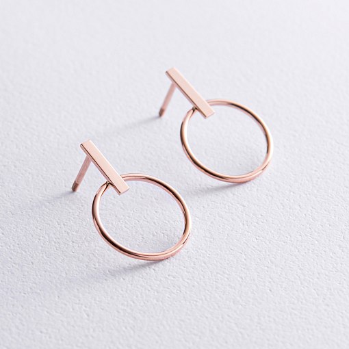 Золотые серьги - пусеты "Уверенность" с07914 2