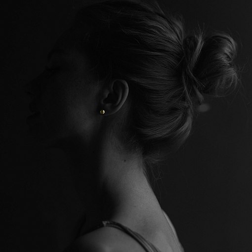 Серьги - пусеты "Шарики" в желтом золоте (0.8 см) с08056 2