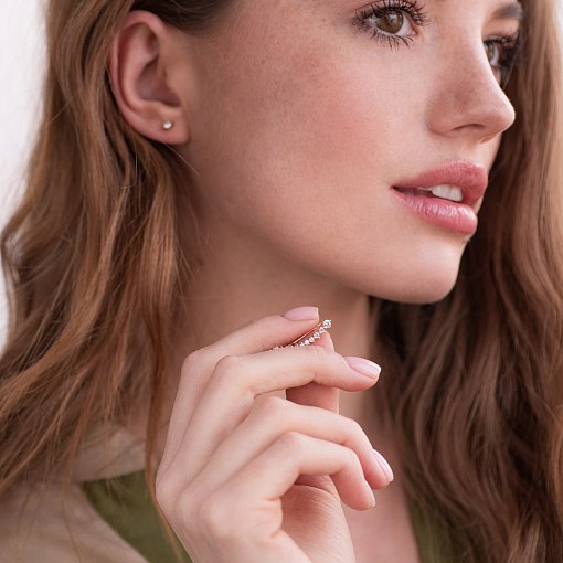 Серьги - клаймберы "Оригинальность" в красном золоте с07046 3