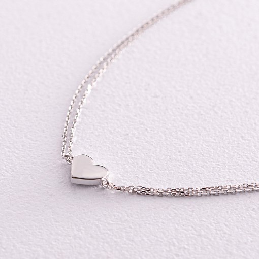 Браслет "Сердечко" в белом золоте б04560 4