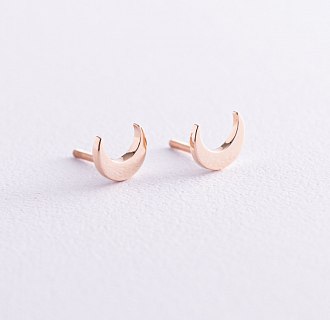 Серьги - пусеты "Луна" в красном золоте с06963 №5