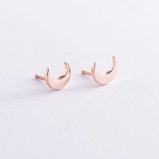 Серьги - пусеты "Луна" в красном золоте с06963 5