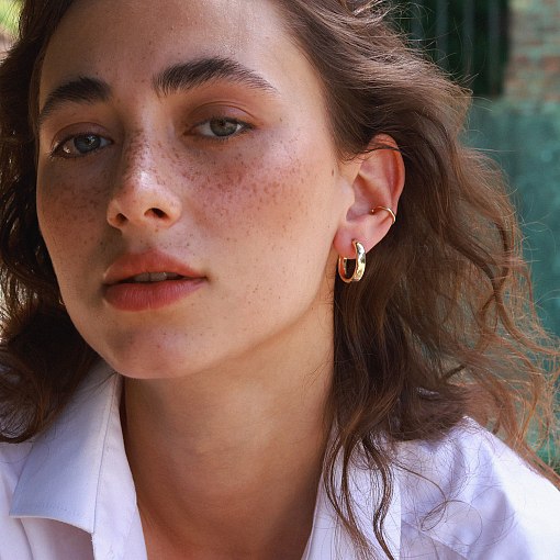 Серьга - каффа в желтом золоте с07920 2