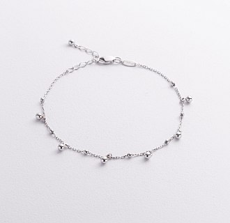 Браслет "Шарики" в белом золоте б05592