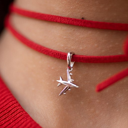 Кулон "Самолетик" в белом золоте п03549 4