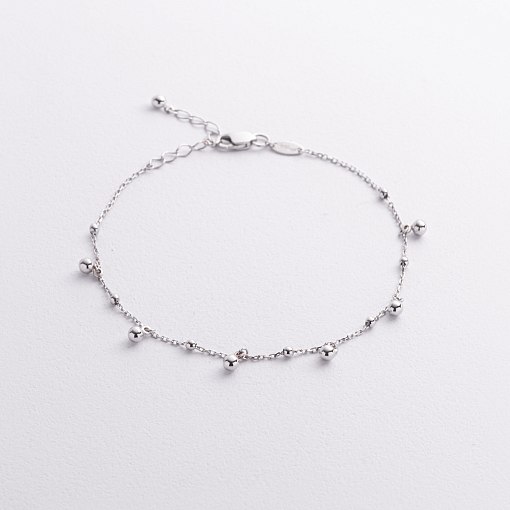 Браслет "Шарики" в белом золоте б05592