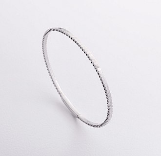 Жесткий браслет "Kylie" в белом золоте б05571
