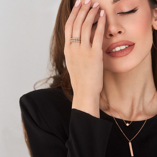 Колье с шариком в красном золоте (возможна гравировка) кол01718 8