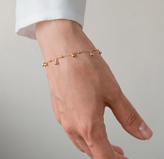 Браслет "Шарики" в желтом золоте б05594 №4