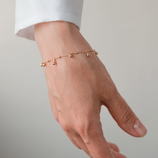 Браслет "Шарики" в желтом золоте б05594 4