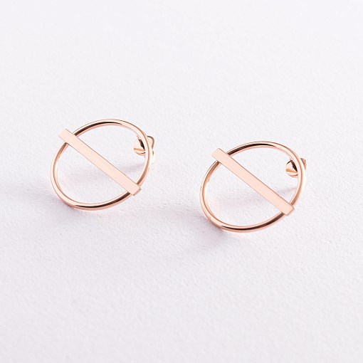 Золотые серьги - пусеты "Баланс" с07788 5