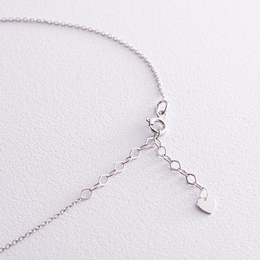 Колье "Украинка" в белом золоте (синие и желтые фианиты) кол02248 8