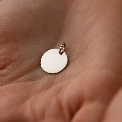 Кулон для гравировки в желтом золоте (14 мм) п03522 4