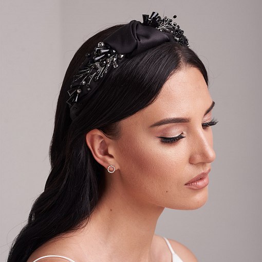 Серьги-пусеты "Гармония" в белом золоте с06903 10