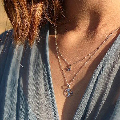 Колье в белом золоте "Кругосветное путешествие" кол01684 7