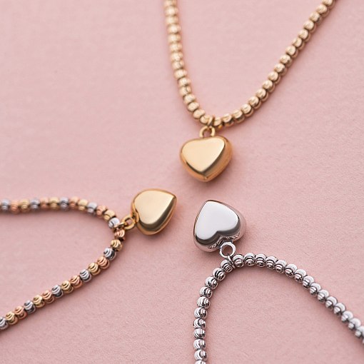 Колье "Сердечко" в красное золоте кол01143 5