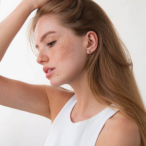 Золотые серьги - пусеты "Герб Украины - Тризуб" с07943 6