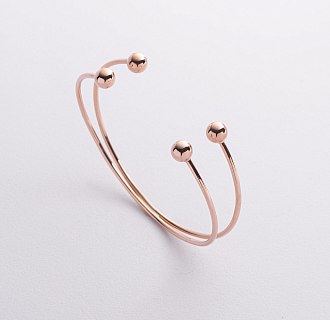 Жесткий браслет "Шарики" (красное золото) б05566