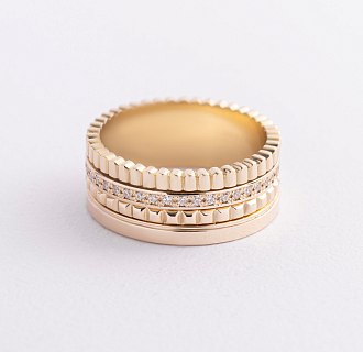 Кольцо "Sharon" с фианитами (желтое золото) к08352