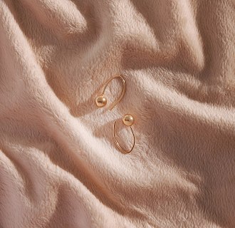 Серьги "Kendall" с шариками (желтое золото) с09340 №3