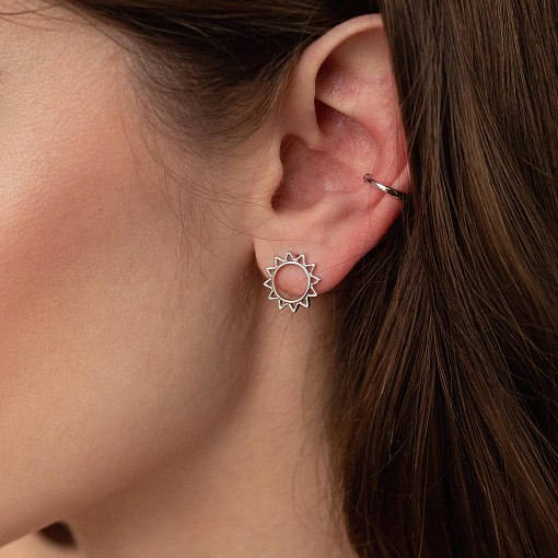 Серьга - каффа в белом золоте с08190 5