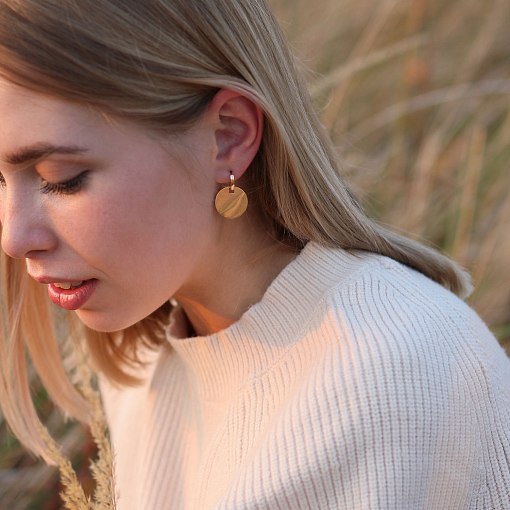 Золотые серьги Большие монетки с06498 4