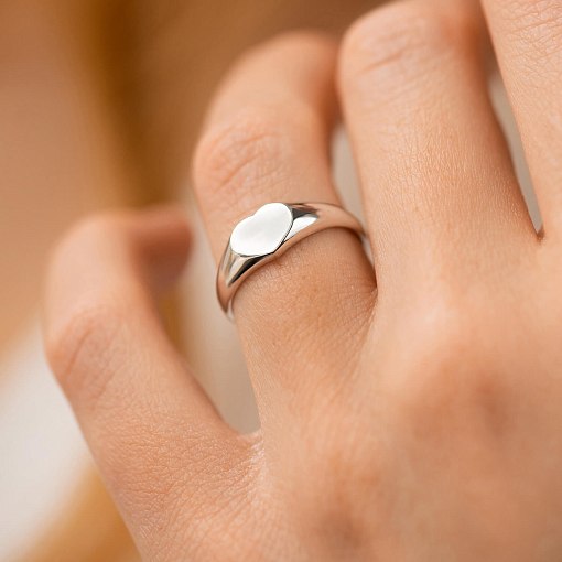 Кольцо "Сердечко" в белом золоте к08169 4