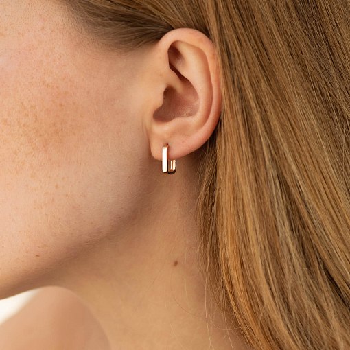 Прямоугольные серьги "Lydia" (красное золото) с08707 2