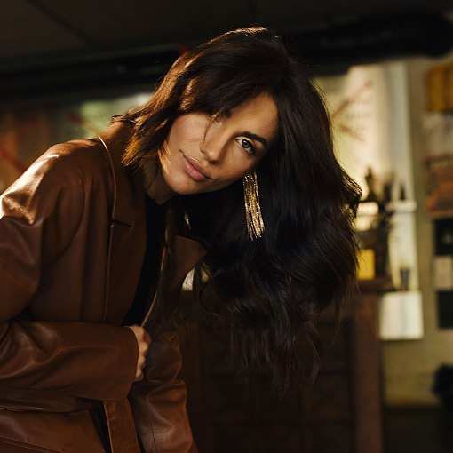 Серьга - каффа "Неповторимость" в красном золоте с07559 11