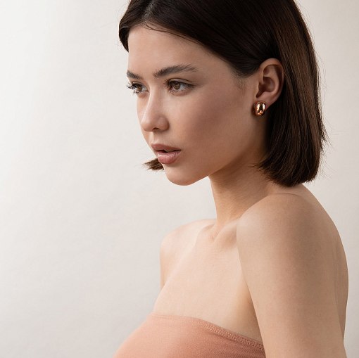 Серьги - кольца в красном золоте с07060 6