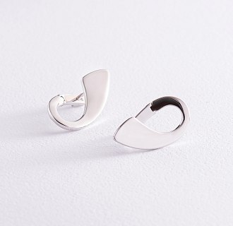 Серьги "Шарлотта" в белом золоте с08009 №3
