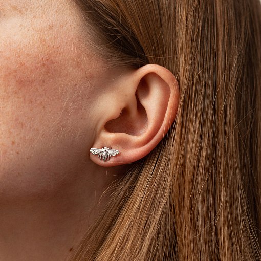 Золотые серьги - пусеты "Оса" с09122 2