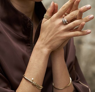 Кольцо "Рейчел" с шариками (желтое золото) к07333 №25