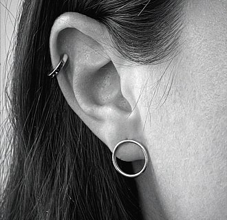 Золота моносережка для хелікса с08838 №2