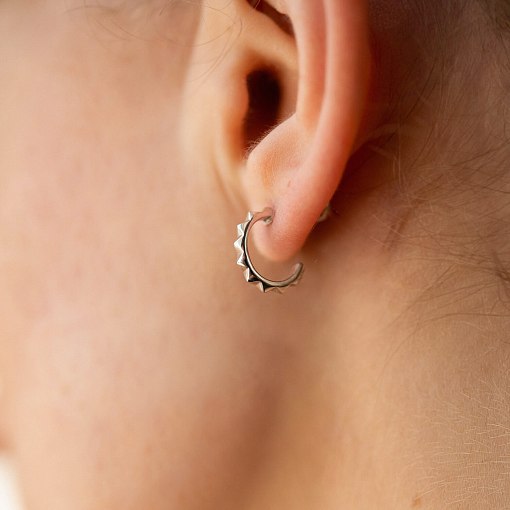 Серьги - пусеты "Mona" в белом золоте с08446 4