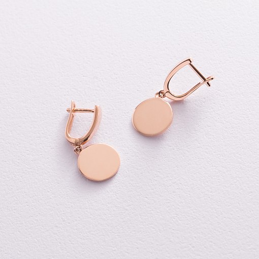 Серьги "Монетки" в красном золоте с07623 4