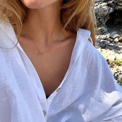 Колье "Love" в желтом золоте кол02267 3