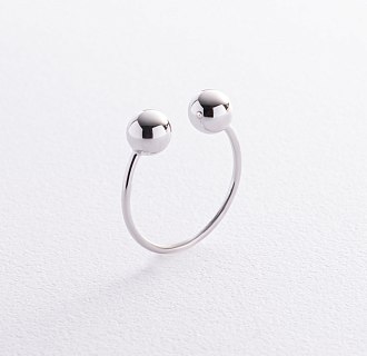 Кольцо "Шарики" в белом золоте к07508 №11