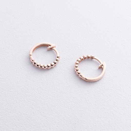 Серьги - кольца в красном золоте (шарики) с09043 3